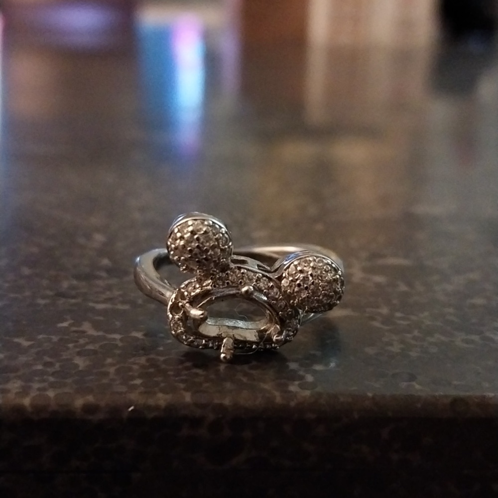Silver Mickey Mouse Engagement Ring - image 1